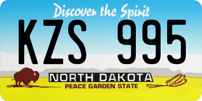 ND license plate KZS995