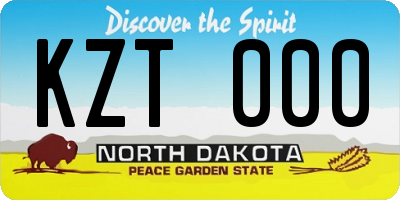 ND license plate KZT000