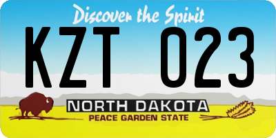 ND license plate KZT023