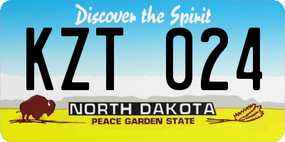 ND license plate KZT024