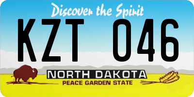 ND license plate KZT046