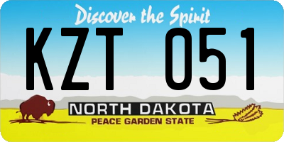 ND license plate KZT051