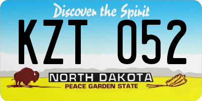ND license plate KZT052