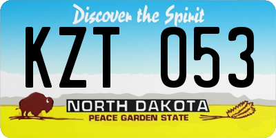 ND license plate KZT053
