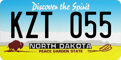 ND license plate KZT055