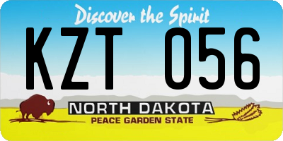 ND license plate KZT056