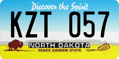 ND license plate KZT057