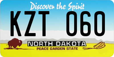 ND license plate KZT060