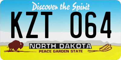 ND license plate KZT064
