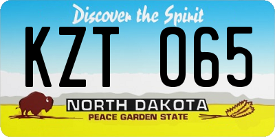 ND license plate KZT065