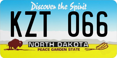 ND license plate KZT066