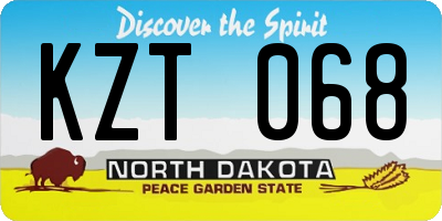 ND license plate KZT068