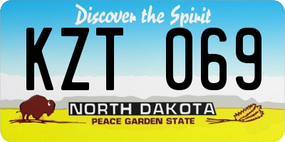 ND license plate KZT069