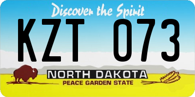 ND license plate KZT073