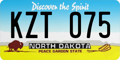 ND license plate KZT075
