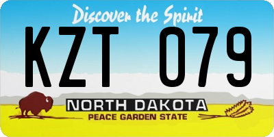 ND license plate KZT079