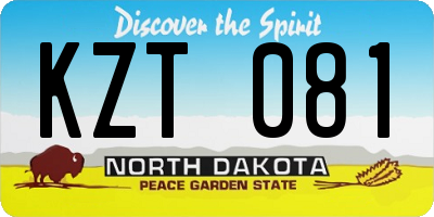 ND license plate KZT081