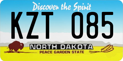 ND license plate KZT085