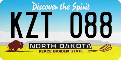 ND license plate KZT088