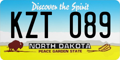 ND license plate KZT089