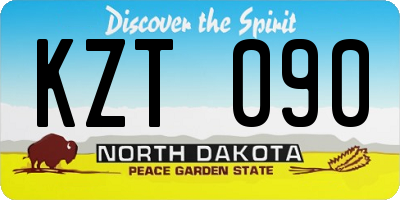 ND license plate KZT090