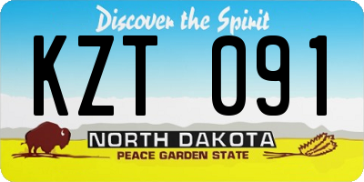ND license plate KZT091