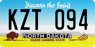 ND license plate KZT094