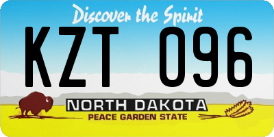 ND license plate KZT096