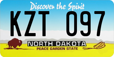 ND license plate KZT097