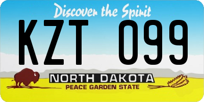 ND license plate KZT099