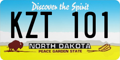 ND license plate KZT101