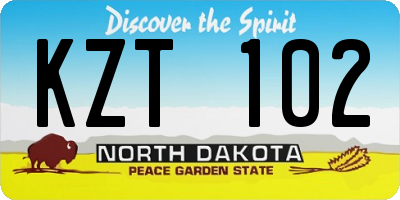 ND license plate KZT102