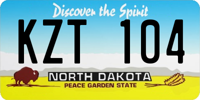 ND license plate KZT104