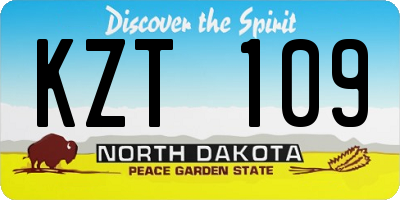 ND license plate KZT109