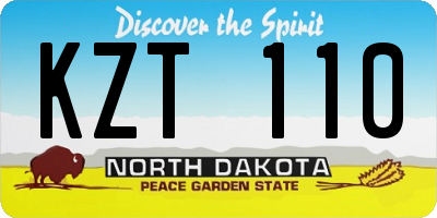 ND license plate KZT110
