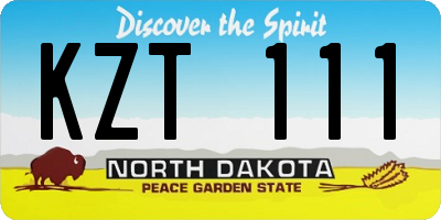 ND license plate KZT111