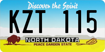 ND license plate KZT115