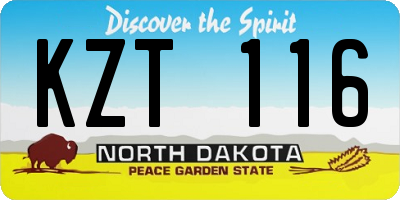 ND license plate KZT116