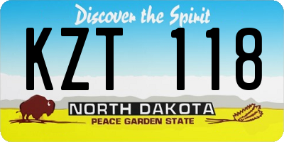ND license plate KZT118
