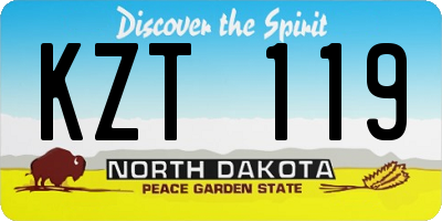 ND license plate KZT119