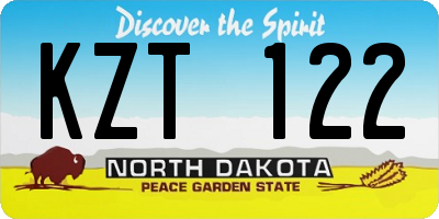 ND license plate KZT122