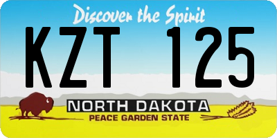 ND license plate KZT125