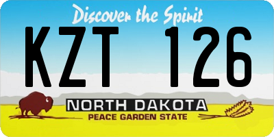 ND license plate KZT126