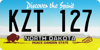ND license plate KZT127