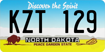 ND license plate KZT129