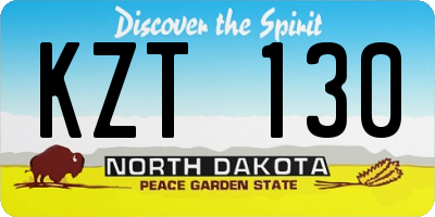 ND license plate KZT130