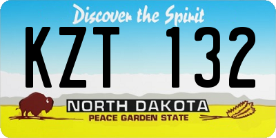 ND license plate KZT132