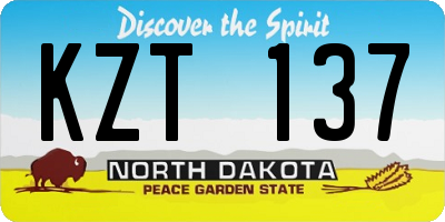 ND license plate KZT137