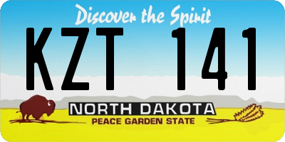 ND license plate KZT141