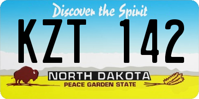 ND license plate KZT142